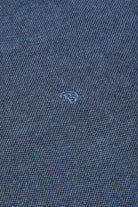 Close-up of Benetti Julius 1/4 Zip Smoke Knit with textured knit fabric and small embroidered logo.