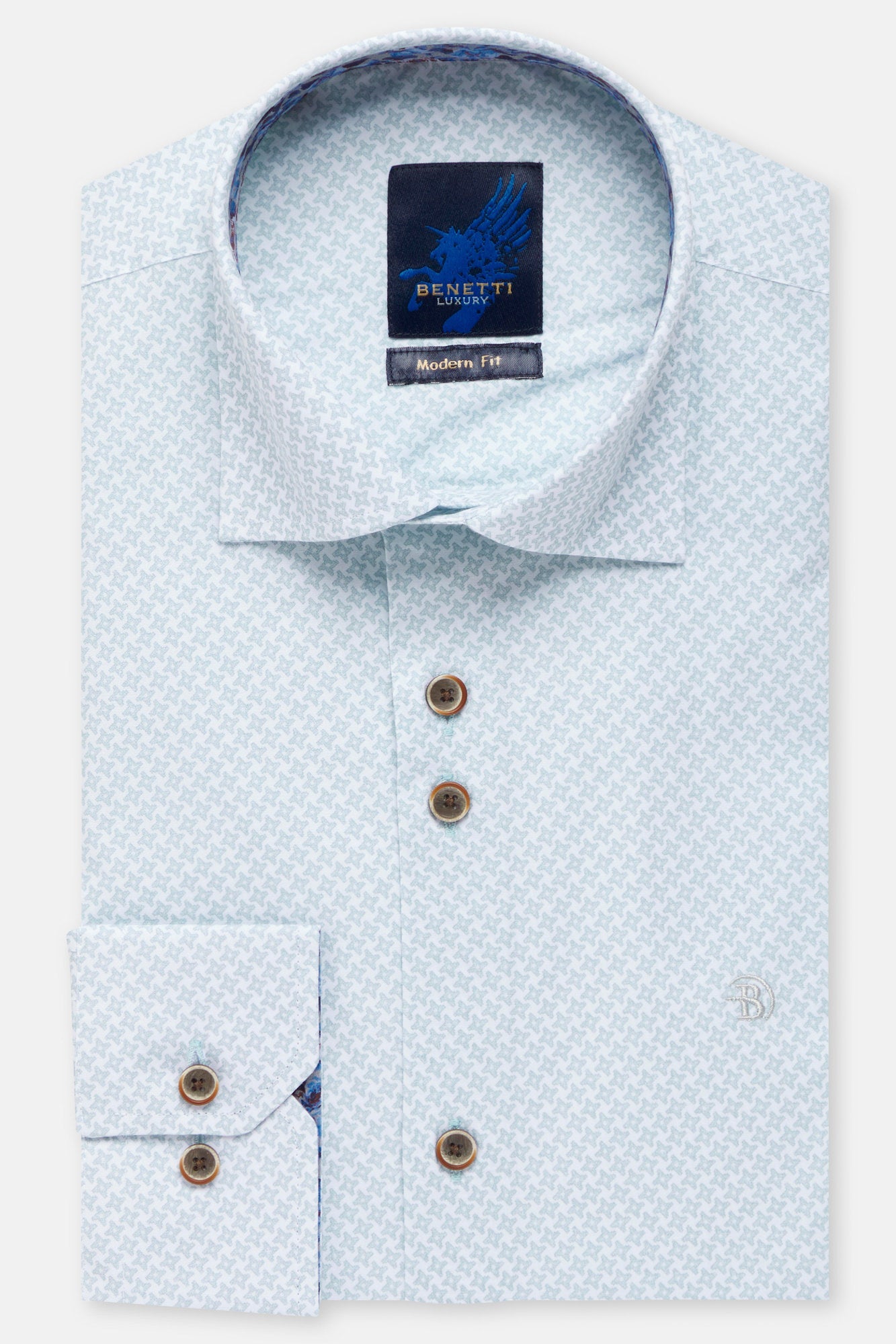 BENETTI Julius Long Sleeve Mint Shirt Mint front view
