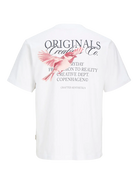 JACK JONES ORIGINALS Catskills Crew Neck T-Shirt-Bright White Bright White model front view