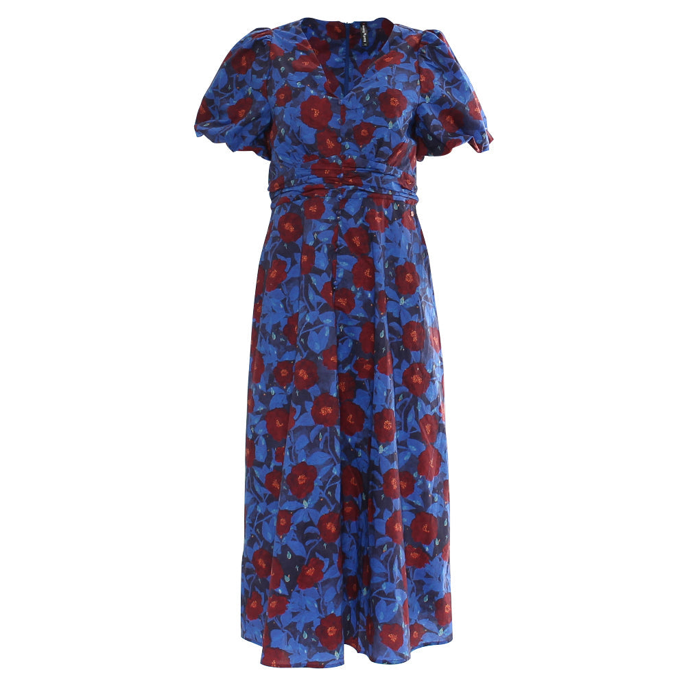 RANT & RAVE LADIES Kamilia Blue Midi Dress BLUE back view