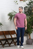 Kenrow Menswear Kenny Grape Melange Tee Grape Melange model front view