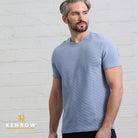 Kenrow Menswear Kenny Blue Melange Tee Blue Melange model front view