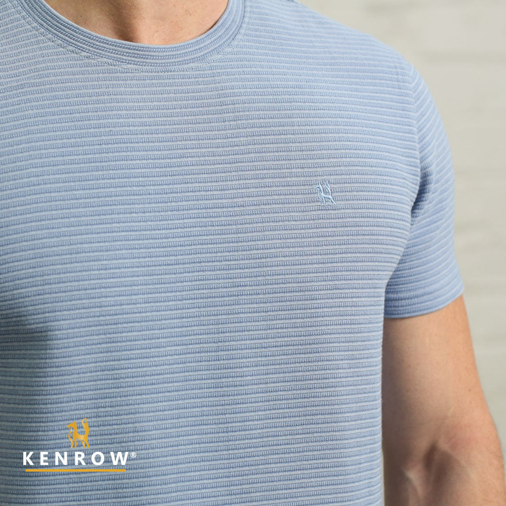 Kenrow Kenny blue melange textured T-shirt chest detail