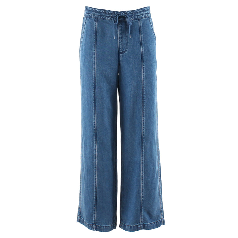 Ladies Relax & Renew Kiera Wide Leg Denim Jeans-Ghost Front View