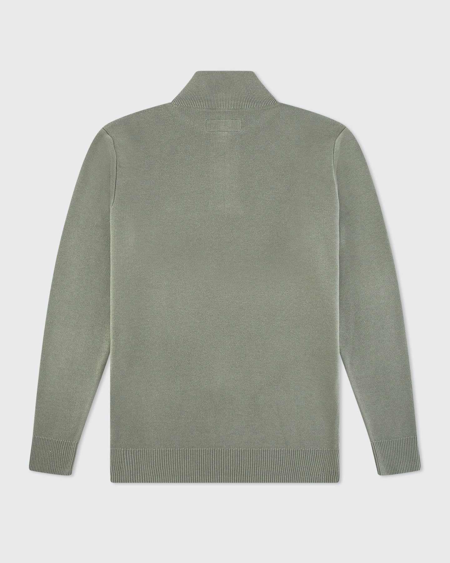 Men's Khaki Knitted 1/4 Zip-Back View