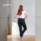 RANT & RAVE LADIES Kane Black Mom Jean Black model front view