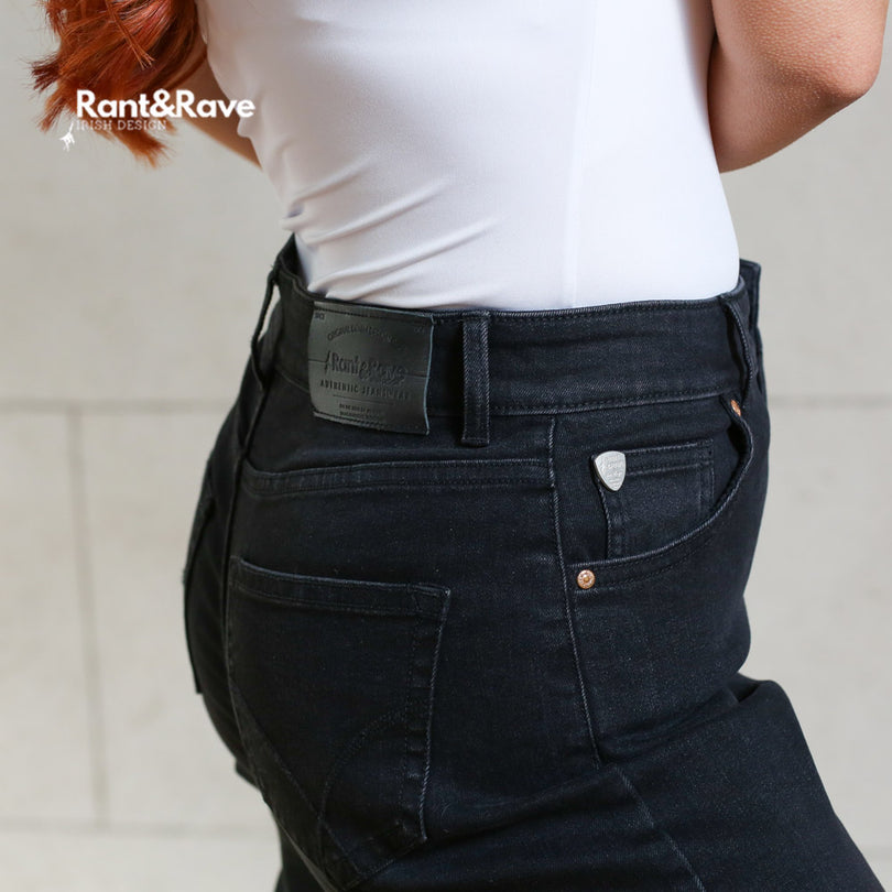 Ladies Kane Black Mom Jean-Waist View