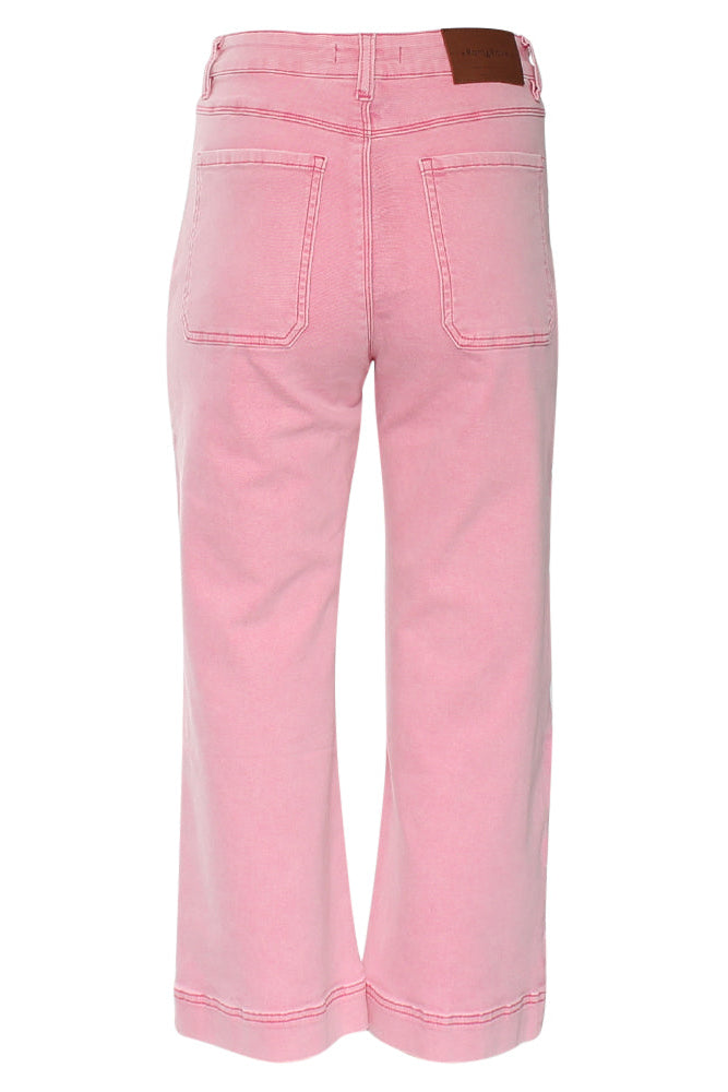 Rant & Rave Laine Crop Wide Leg Jean Pink Ice, back view