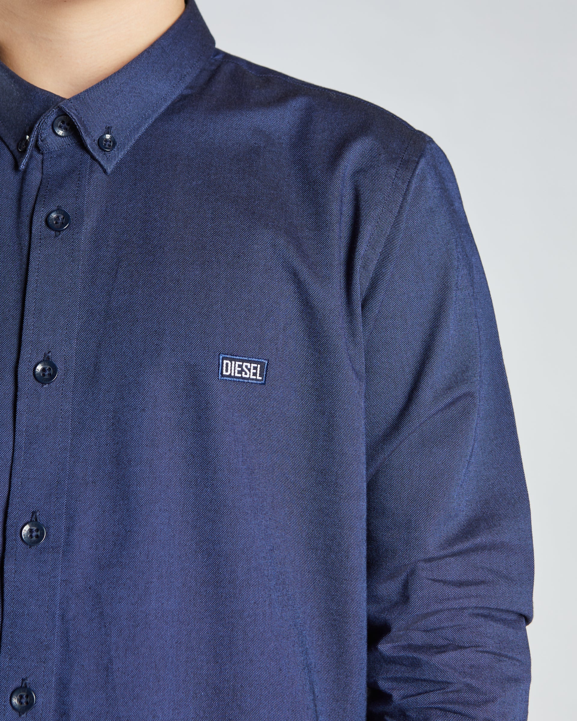 Boys Lloyd Oxford Navy Shirt-Logo View