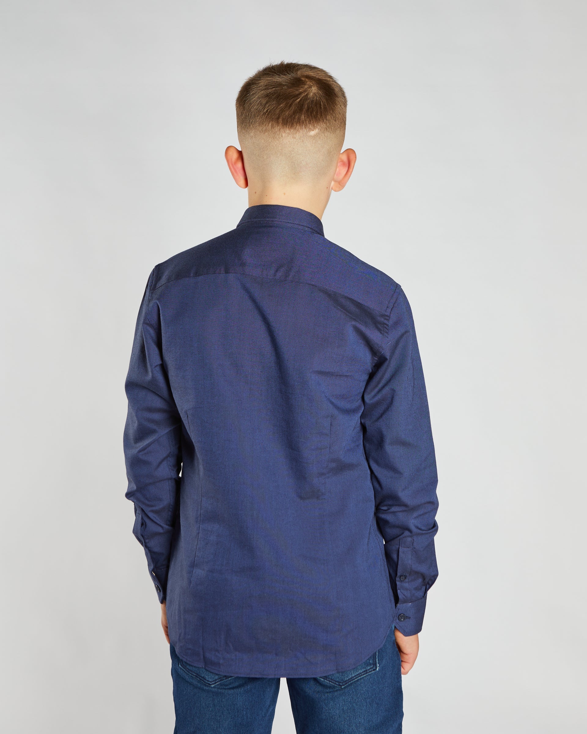 Boys Lloyd Oxford Navy Shirt-Back View