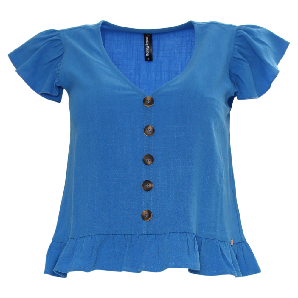 RANT & RAVE LADIES Lois Blue Co-Ord BLUE back view