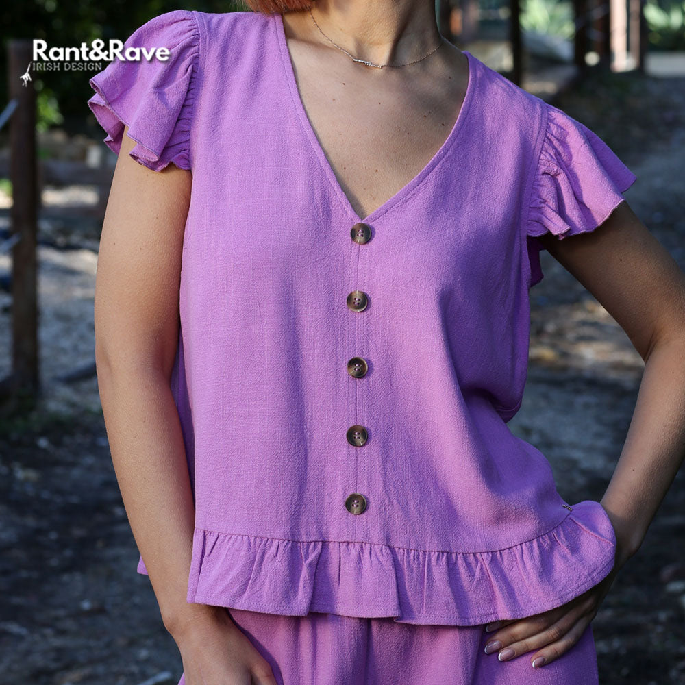 RANT & RAVE LADIES Lois Purple Co-Ord PURPLE back view