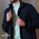 Men's Louis Navy Jacket-Close Up View