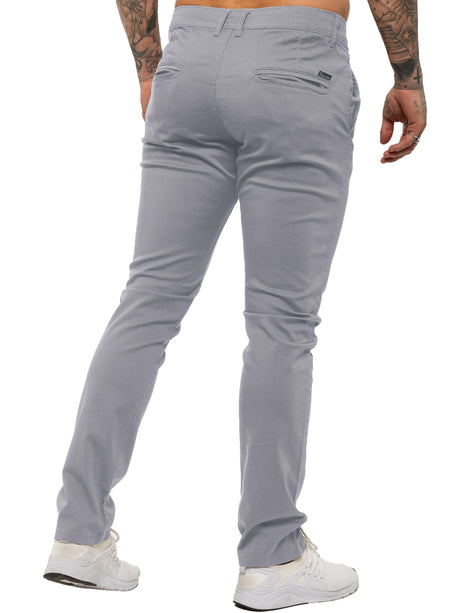 Enzo Light Grey Slim Fit Chino-Back view