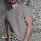 Kenrow Menswear Luka Sand Tee Sand model front view