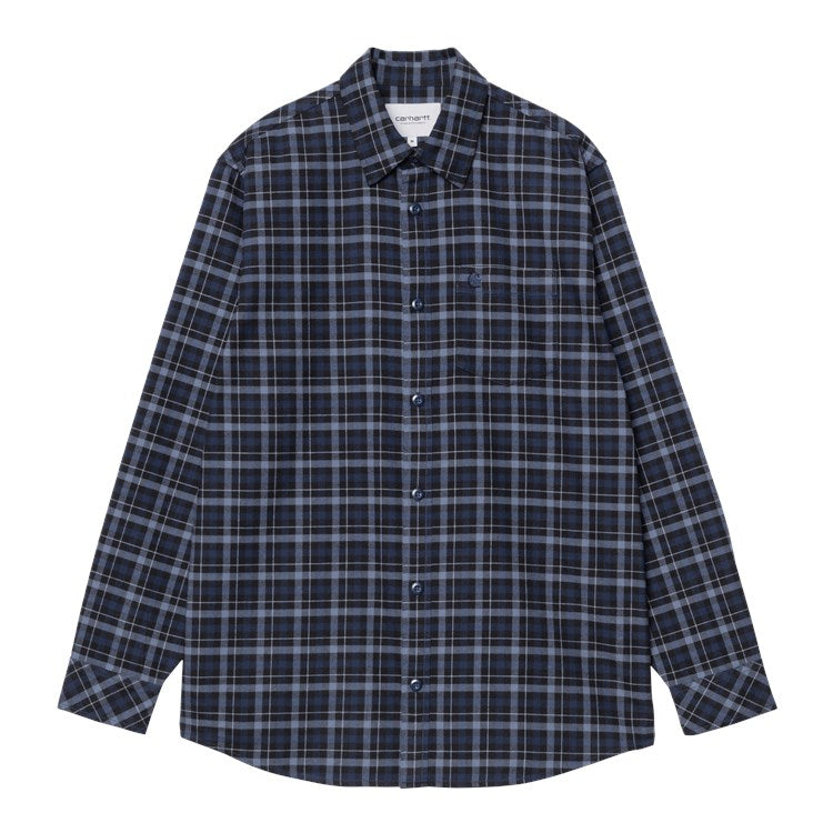 Carhartt WIP L/S Widmark Shirt-Widmark Check Jupiter Widmark Check  Jupiter back view