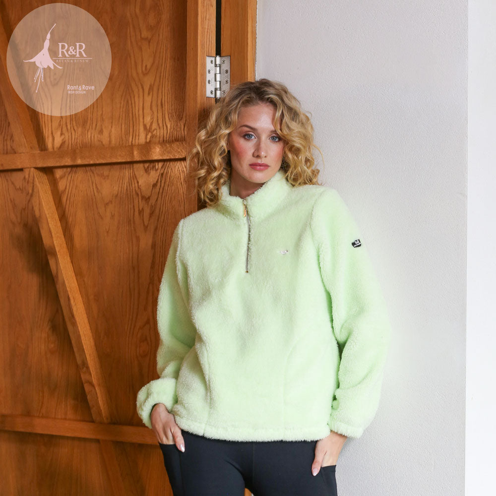 Ladies Relax & Renew Lara Borg Zip - Pale Green-Closer View of Front