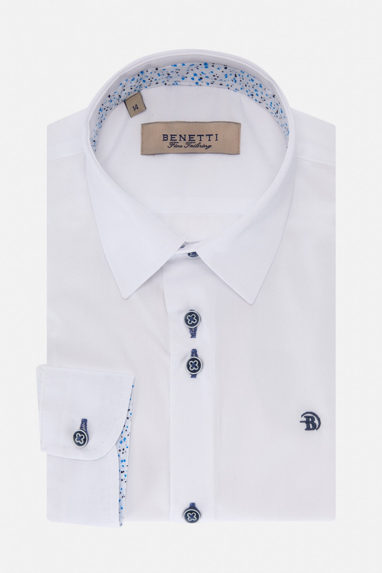 Boys Leo White Shirt-Front View