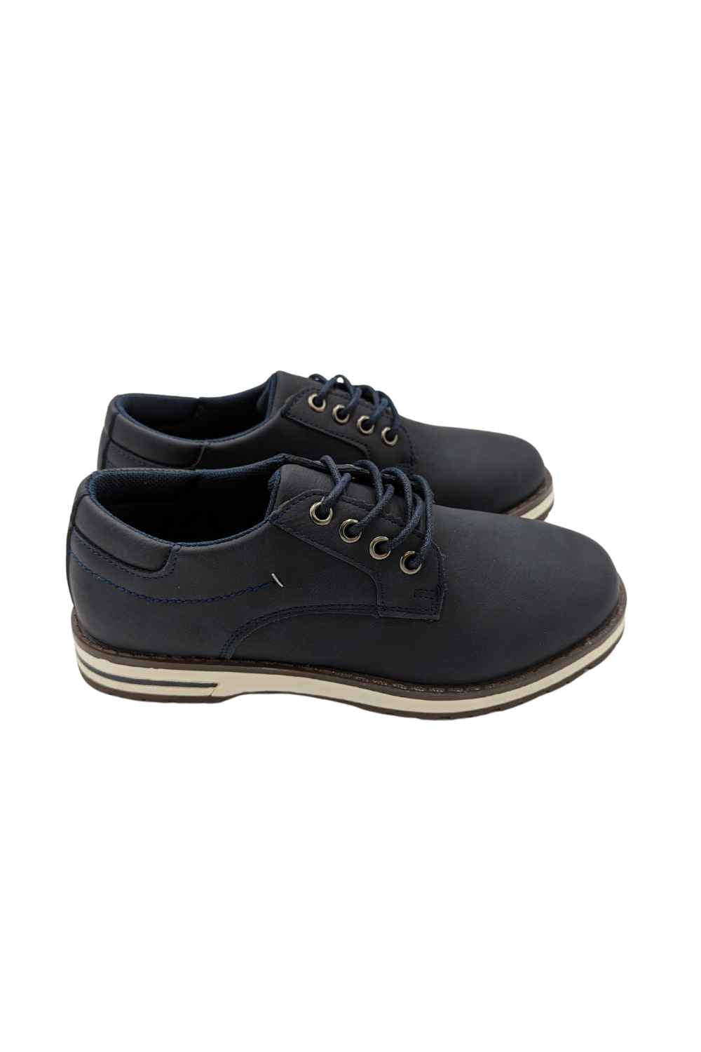 Leon Boys Navy Shoes-Side view