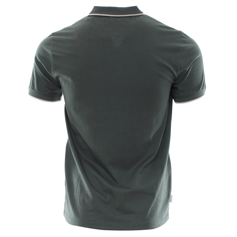 Men's Luca Dark Olive Zip Polo-Back View