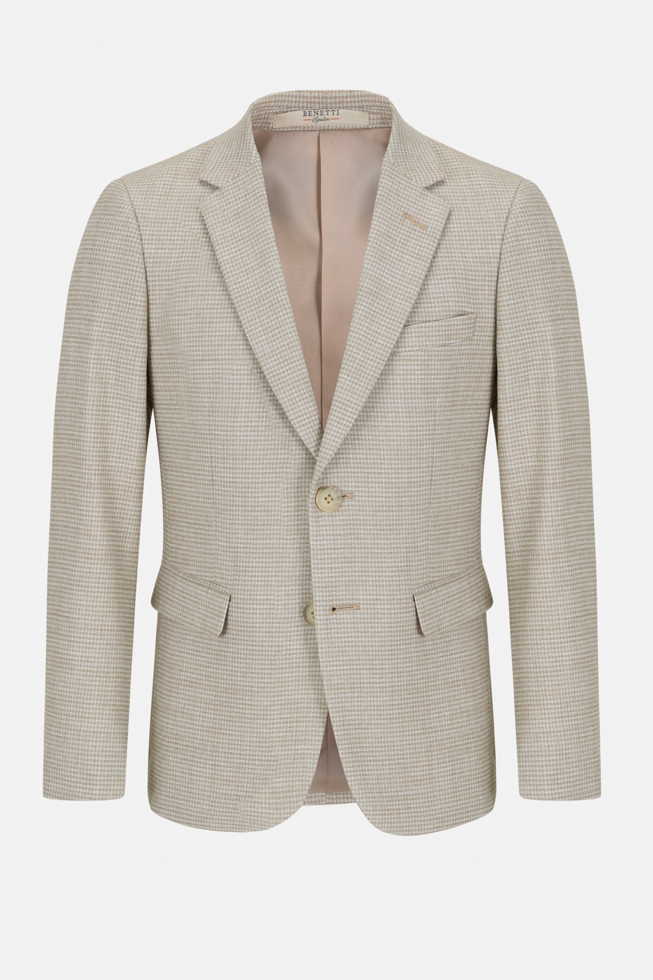 Beige checkered bous lucas blazer on a white background