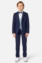 Benetti Boyswear Boys Lucas Blue Waistcoat Blue back view