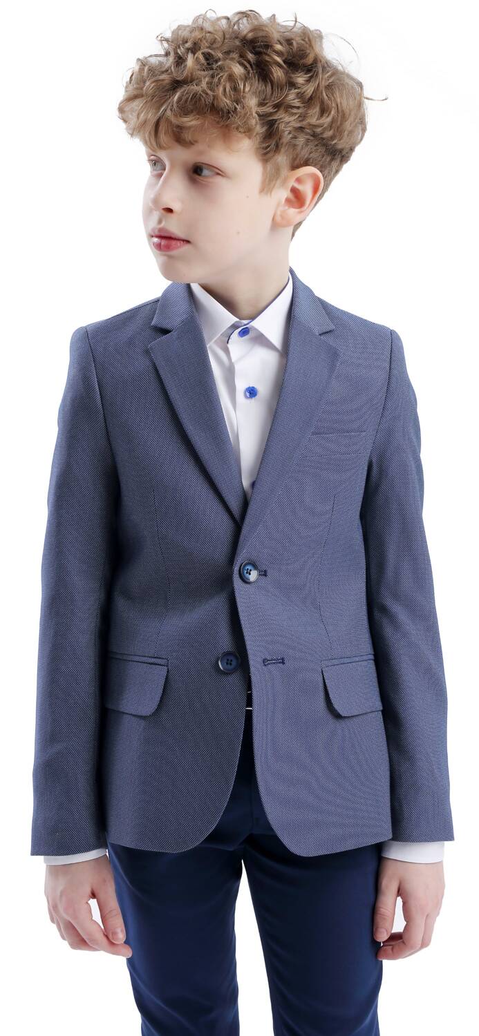 STANDAR Ludwig Boys Jacket Blazer Blue front view