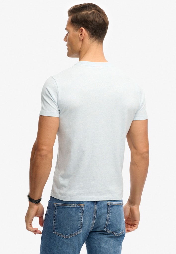 SUPERDRY Essential Logo Emb Tee Icy Blue Marl/Navy t-shirt back view