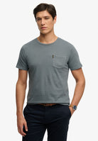 SUPERDRY Classic Essential Pocket Blue Mirage T-Shirt Blue Mirage front view
