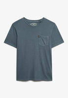 SUPERDRY Classic Essential Pocket Blue Mirage T-Shirt Blue Mirage model front view