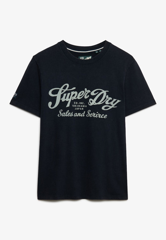 SUPERDRY Industry Worker Relaxed Tee-Eclipse Navy Eclipse Navy flat front view