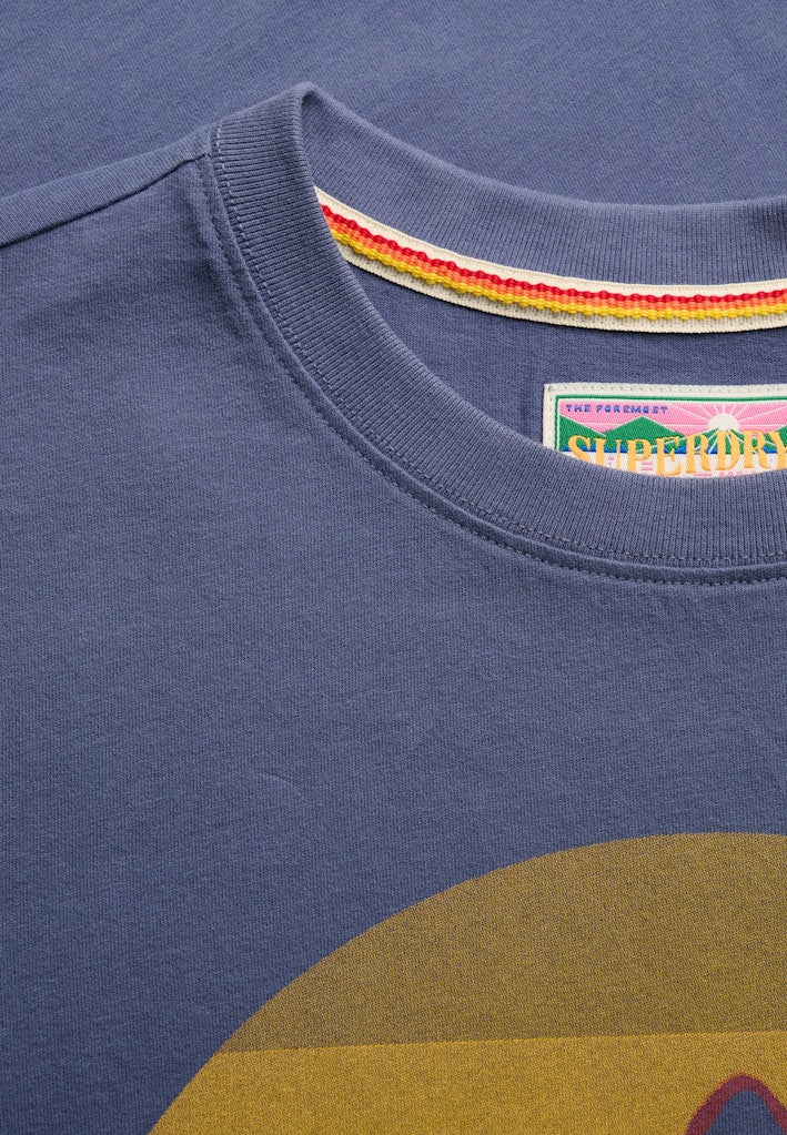 SUPERDRY Outdoors Mountain Rlxd Tee Soft Navy crew neck and chest print detail