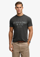 Superdry 1954 Company Relaxed Tee in Light Charcoal Marl front model view