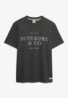 Superdry 1954 Company Relaxed Tee in Light Charcoal Marl front view