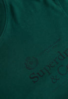 Superdry 1954 Company Relaxed Tee in Varsity Green logo print detail