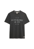 Superdry 1954 Company Relaxed Tee in Light Charcoal Marl angled view