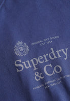 Superdry 1954 Company Relaxed Tee in Hampton Blue logo print detail