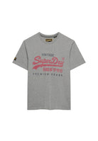 Superdry Vintage Logo Heritage Relaxed Tee in Dark Vintage Grey Marl angled view