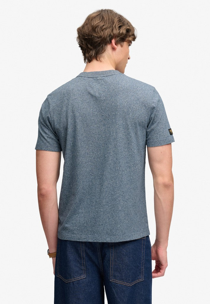 Superdry Vintage Logo Heritage Relaxed Tee in Denim Blue Marl back model view