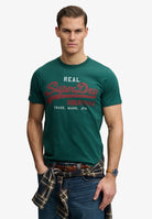 SUPERDRY Vintage Logo Classic Tee-Varsity Green Varsity Green front view