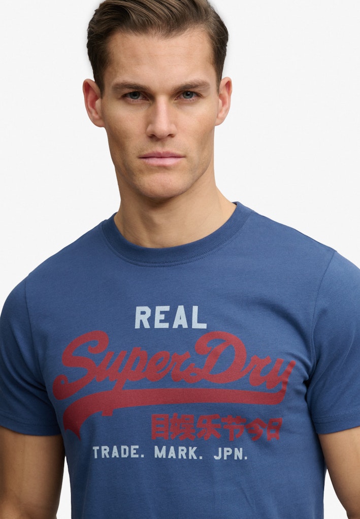 SUPERDRY Vintage Logo Classic Tee-Hampton Blue Hampton Blue detail view