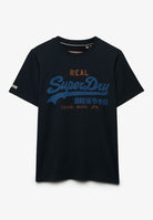 SUPERDRY Vintage Logo Classic Tee-Eclipse Navy Red Eclipse Navy flat front view