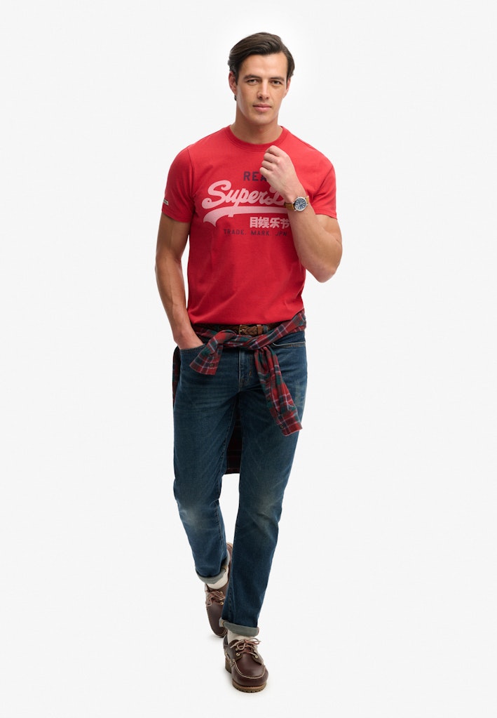 SUPERDRY Vintage Logo Classic Tee-Base Red Base Red back view