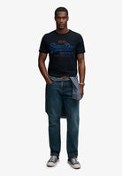 SUPERDRY Vintage Logo Classic Tee-Eclipse Navy Red Eclipse Navy back view