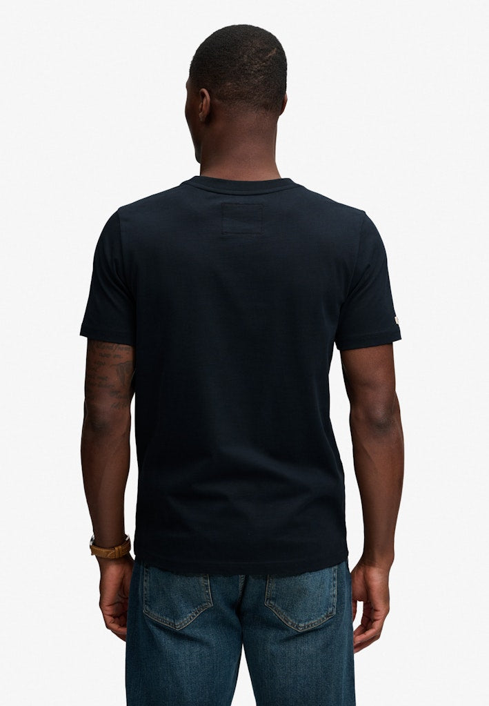 SUPERDRY Vintage Logo Classic Tee-Eclipse Navy Red Eclipse Navy side view