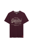 Superdry Vintage Logo Classic Tee in Port Red angled view