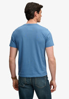 Superdry Vintage Logo Classic Tee in Wedgewood Blue back model view