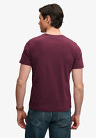 Superdry Vintage Logo Classic Tee in Port Red back model view