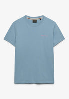Superdry Essential Company Logo Tee in China Blue/Pink front view