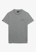 Superdry Essential Company Logo Tee in Sleet Grey Marl/Green front view